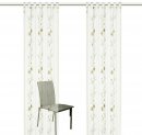 Gardine, mit Schlaufen, 1 Stück Farbe Sand, Design Blumenranken, Bestickt, Transparent, Waschbar, in verschiedenen Größen erhältlich