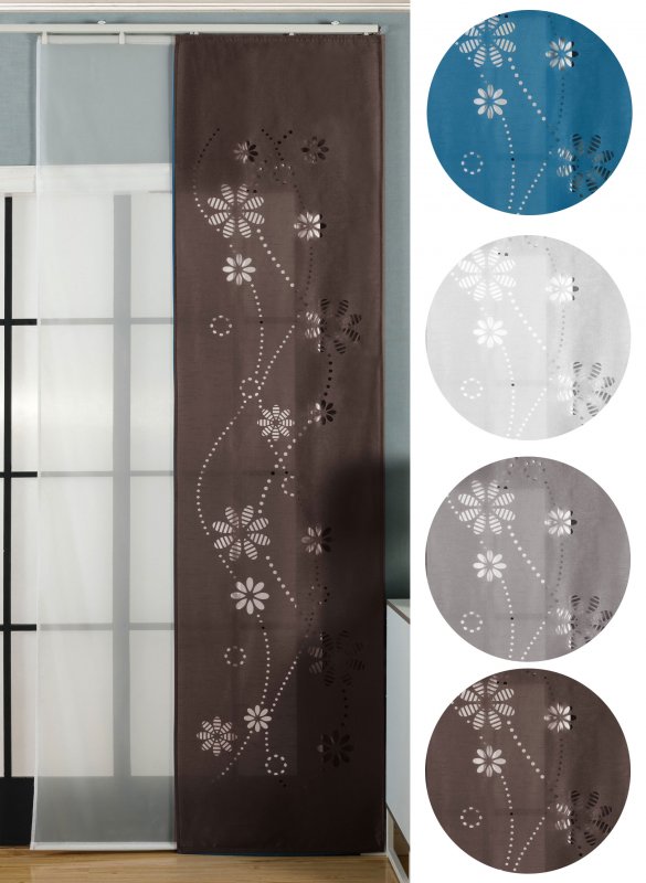 -165630-2er-Pack Schiebegardine Flächenvorhang Albi Lasercut Wildseide Optik -165630-