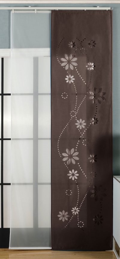 -165630- Braun 245x60 2er-Pack Schiebegardine...