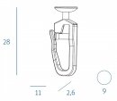 -4079- Natur Höhe 28 mm Kopf 9 mm 100 Stück Faltengleiter Universal Gleiter m. F-Haken Weiß Kopf 9mm Höhe 28mm