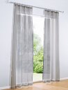 Dekostore, mit Kräuselband, Farbe Silbergrau, Design Uni, Transparent, Organza, Waschbar, in verschiedenen Größen erhältlich