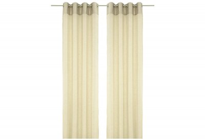 Gardine, mit Ösen, Farbe Sand, Design Uni, halbtransparenter Stoff, Waschbar, Maße HxB 250x140cm