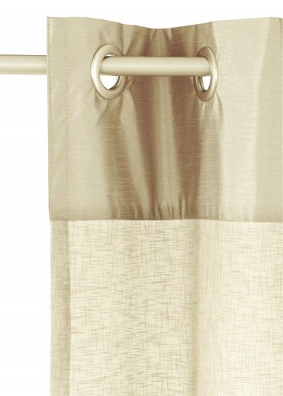Gardine, mit Ösen, Farbe Sand, Design Uni, halbtransparenter Stoff, Waschbar, Maße HxB 250x140cm