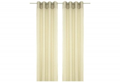 Gardine, mit Ösen, Farbe Sand, Design Uni, halbtransparenter Stoff, Waschbar, Maße HxB 250x140cm