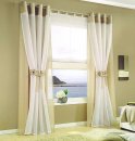 Gardine, mit Ösen, Farbe Sand, Design Uni, halbtransparenter Stoff, Waschbar, Maße HxB 250x140cm