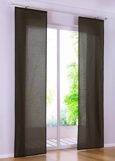 Schiebevorhang, mit Klettband, Farbe Braun Design...