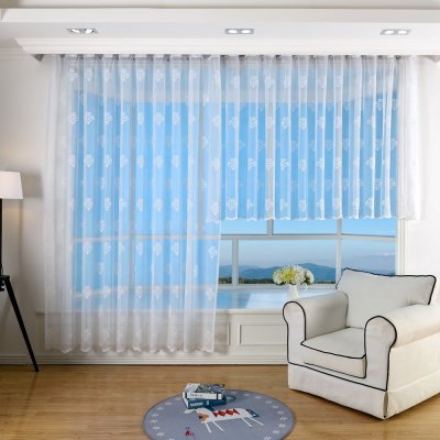 -13142-Bogenstore Jacquard Gardine Kräuselband...