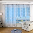 -13142-Bogenstore Jacquard Gardine Kräuselband Blumenmuster Store Barock -13142-