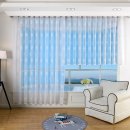 -13142-Bogenstore Jacquard Gardine Kräuselband Blumenmuster Store Barock -13142-