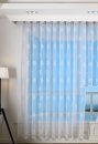 -13142-Bogenstore Jacquard Gardine Kräuselband Blumenmuster Store Barock -13142-