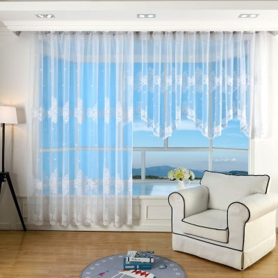 -13140-Jacquard Bogenstore Gardine Kräuselband...
