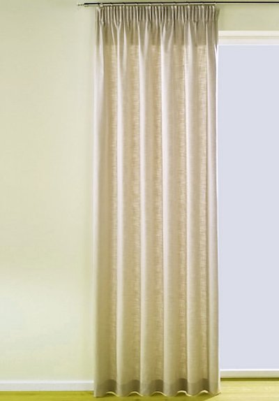 Dekovorhang, mit Kräuselband, Farbe Sand, Design...