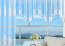 -13140- Weiß 145x600 Jacquard Bogenstore Gardine Kräuselband Blumenmuster Store Barock -13140-