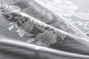 -13140- Weiß 245x300 Jacquard Bogenstore Gardine Kräuselband Blumenmuster Store Barock -13140-