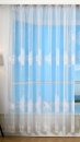 -13140- Weiß 245x300 Jacquard Bogenstore Gardine Kräuselband Blumenmuster Store Barock -13140-