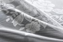 -13140- Weiß 245x300 Jacquard Bogenstore Gardine Kräuselband Blumenmuster Store Barock -13140-