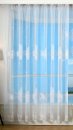 -13140- Weiß 245x300 Jacquard Bogenstore Gardine Kräuselband Blumenmuster Store Barock -13140-