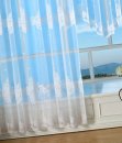 -13140- Weiß 245x300 Jacquard Bogenstore Gardine Kräuselband Blumenmuster Store Barock -13140-