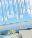 -13140- Weiß 245x300 Jacquard Bogenstore Gardine Kräuselband Blumenmuster Store Barock -13140-
