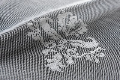 -13142- Weiß 145x450 Bogenstore Jacquard Gardine Kräuselband Blumenmuster Store Barock -13142-