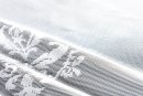 -13142- Weiß 145x450 Bogenstore Jacquard Gardine Kräuselband Blumenmuster Store Barock -13142-