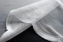 -13142- Weiß 145x450 Bogenstore Jacquard Gardine Kräuselband Blumenmuster Store Barock -13142-
