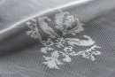-13142- Weiß 145x450 Bogenstore Jacquard Gardine Kräuselband Blumenmuster Store Barock -13142-