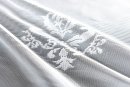 -13142- Weiß 145x450 Bogenstore Jacquard Gardine Kräuselband Blumenmuster Store Barock -13142-
