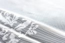 -13142- Weiß 145x450 Bogenstore Jacquard Gardine Kräuselband Blumenmuster Store Barock -13142-