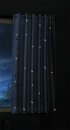 -20495- Blau 1 Stück 175x145 Vorhang fluoreszierend leuchtend Mond Sterne Schlaufenband Kinder -20495-