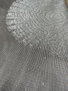 Gardine, Jacquardgewebe, Raschelspitze, Farbe Taupe, Design Baumscheiben, Transparent, Maße HxB 245x140 cm