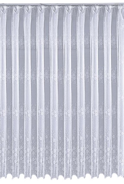 Gardine, Jacquard, mit Kräuselband, Farbe Weiss,...