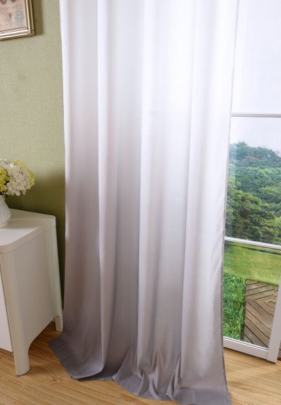 -20425- Grau 245x140 Ösen Vorhang Farbverlauf blickdicht Schal Gardine Microsatin -20425-