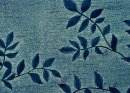 Gardine, mit Ösen, Farbe Petrol, Design Floral, Bestickt, Bordüre, Transparent, Voiele, Waschbar, in verschiedenen Größen erhältlich