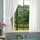 -20495- Weiß 2 Stück 175x145 Vorhang fluoreszierend leuchtend Mond Sterne Schlaufenband Kinder -20495-