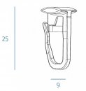-410- Weiß Höhe 25 mm Kopf 11x9 mm 100 Stück Universal Gleiter m. F-Haken  Kopf 11x9mm Höhe 25mm