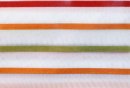 Gardine, mit Schlaufen, 1 Stück Farbe Weiss, Bunt, Design Querstreifen, Gewebt, Leicht Glänzend, Halbtransparent, Waschbar, Maße HxB 225x130 cm