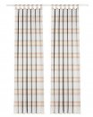 Gardine, mit Schlaufen, 1 Stück Farbe Weiss, Bunt, Design Querstreifen, Gewebt, Leicht Glänzend, Halbtransparent, Waschbar, Maße HxB 225x130 cm