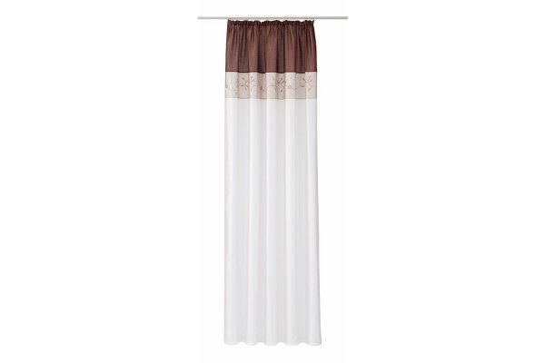 Fertigdeko, mit Kräuselband, Farbe Beere, Design Floral, Bestickt, Taftblende, Blickdicht, Waschbar, in verschiedenen Größen erhältlich