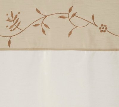 Fertigdeko, mit Kräuselband, Farbe Beere, Design Floral, Bestickt, Taftblende, Blickdicht, Waschbar, in verschiedenen Größen erhältlich