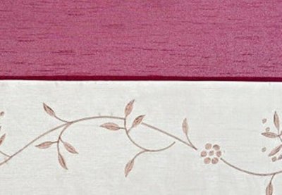 Fertigdeko, mit Kräuselband, Farbe Beere, Design Floral, Bestickt, Taftblende, Blickdicht, Waschbar, in verschiedenen Größen erhältlich