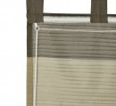 Raffrollo, mit Schlaufen, Farbe Stein, Design Querstreifen, Halborganza, Transparent, inkl. Montageanleitung und Zubehör, Waschbar, Maße HxB 140x45 cm