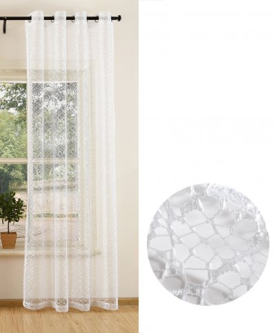 -20352-001  Weiß-245x140 Gardine Netzvorhang mit...
