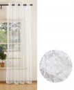 -20352-001  Weiß-245x140 Gardine Netzvorhang mit Ösen einfarbig transparent