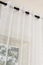 -20352-001  Weiß-245x140 Gardine Netzvorhang mit Ösen einfarbig transparent