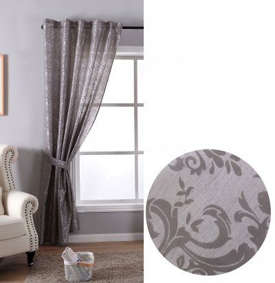 -20200- Grau HxB 245x140 cm Vorhang Widseide Optik...