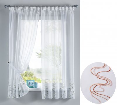 -112231-WELLE Stickerei Gardinen Set 4 Tlg....
