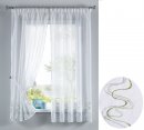 -112231-WELLE Stickerei Gardinen Set 4 Tlg. Tunneldurchzug Gardinenband -112231-