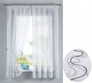 -112231-WELLE Stickerei Gardinen Set 4 Tlg. Tunneldurchzug Gardinenband -112231-