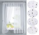 -112232-PUNKT Stickerei Gardinen Set 4 Tlg. Tunneldurchzug Gardinenband -112232-